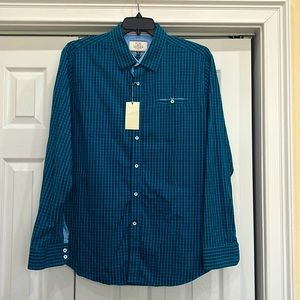 Men’s Flag and Anthem check collared button down